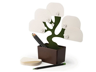 Desk Bonsai Storage Box & Note Plate Tree
