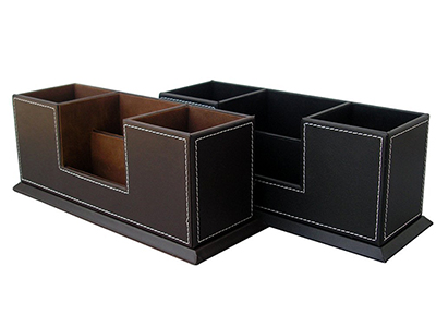 Desktop PU Leather Storage Box