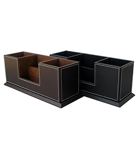Desktop PU Leather Storage Box