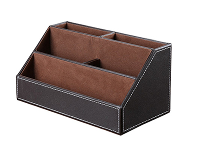 Leather Multi-function Desk Stationery Organizer 