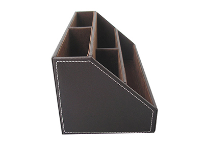 Leather Multi-function Desk Stationery Organizer 