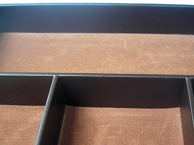 4-Slot Leather Drawer Tray Organizer