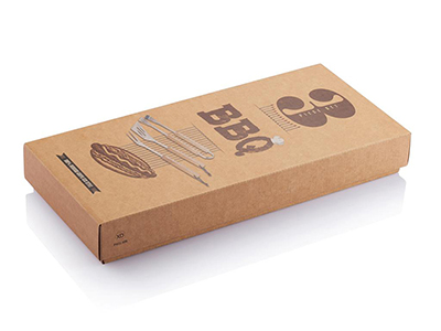 3-PIECE BBQ SET FOR BARBECUE WITH BAMBOO HANDLES