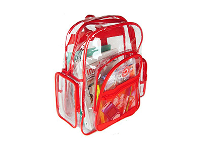 K-CLIFFS CLEAR TRANSPARENT PVC SCHOOL BACKPACK 