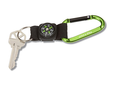 KEY RING WITH CARABINER & COMPASS