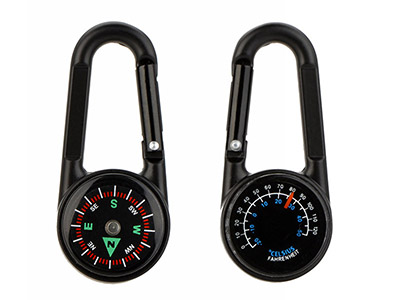 3 IN 1 DOUBLE SIDED MINI COMPASS CARABINEER
