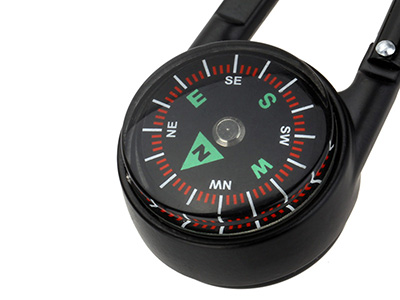 3 IN 1 DOUBLE SIDED MINI COMPASS CARABINEER