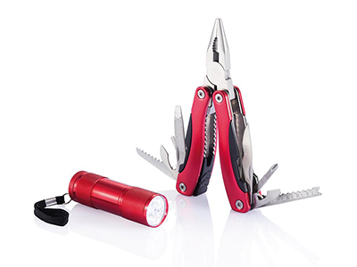 MULTI-PURPOSE TOOL WITH 14 FUNCTIONS AND LED FLASHLIGHT