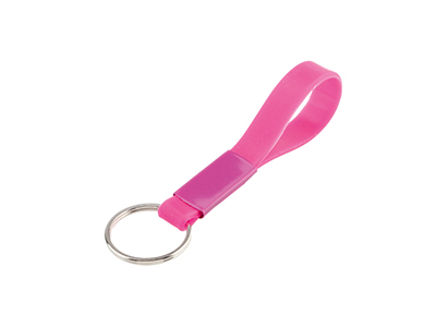 SILICONE METAL PLATE KEY RING