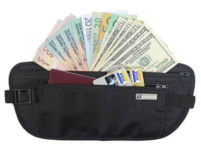 BREATHABLE UNDER-CLOTHES TRAVEL SECURITY WAIST POUCH