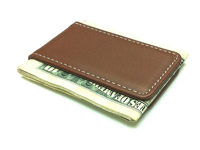 LEATHER MAGNETIC MONEY CLIP