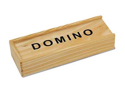 TRAVELER DOMINOS IN WOOD BOX