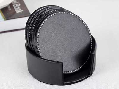 LEATHER ROUND COASTERS