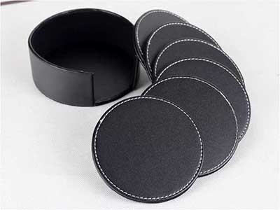 LEATHER ROUND COASTERS