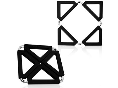 ADJUSTABLE SIZE HEAVY DUTY SILICONE AND METAL POT MAT