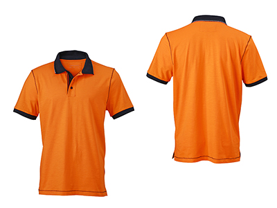 COTTON POLO SHIRT WITH CONTRASTING LINES