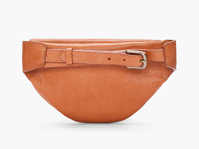 TAN PEBBLED LEATHER WAIST BAG
