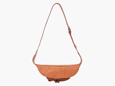 TAN PEBBLED LEATHER WAIST BAG