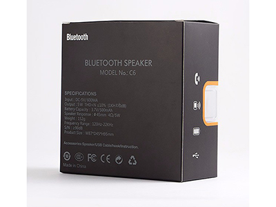 BLUETOOTH WATERPROOF SPEAKER C6 WITH SUCTION CUP