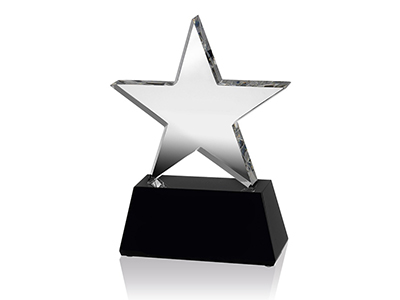 Five Pointed Star Crystal Award