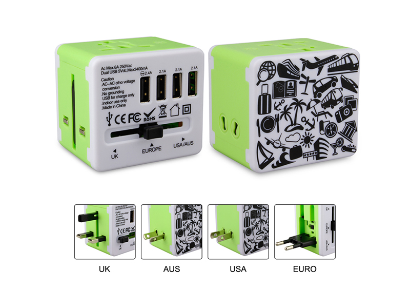 UNIVERSAL TRAVEL ADAPTER 4 USB