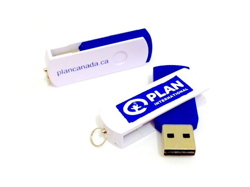 PLASTIC SWIVEL USB FLASH DRIVE