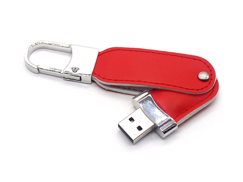 LEATHER SWIVEL USB FLASH DRIVE