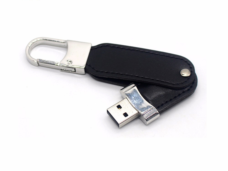 LEATHER SWIVEL USB FLASH DRIVE