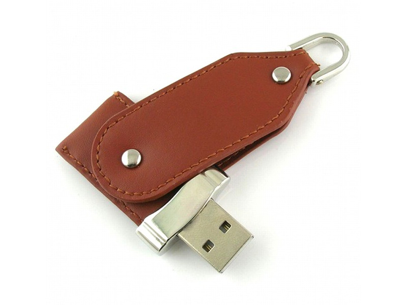 LEATHER SWIVEL USB FLASH DRIVE