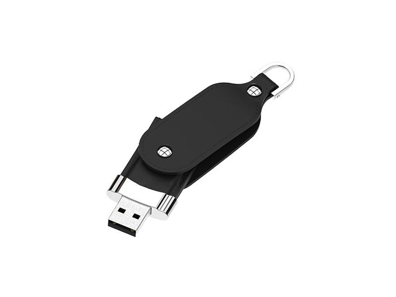 LEATHER SWIVEL USB FLASH DRIVE