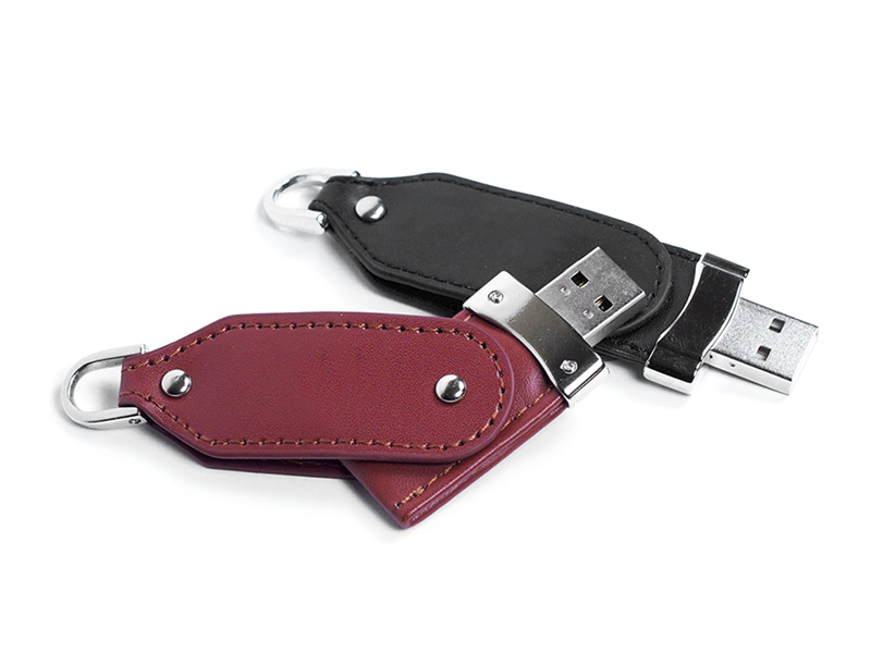 LEATHER SWIVEL USB FLASH DRIVE
