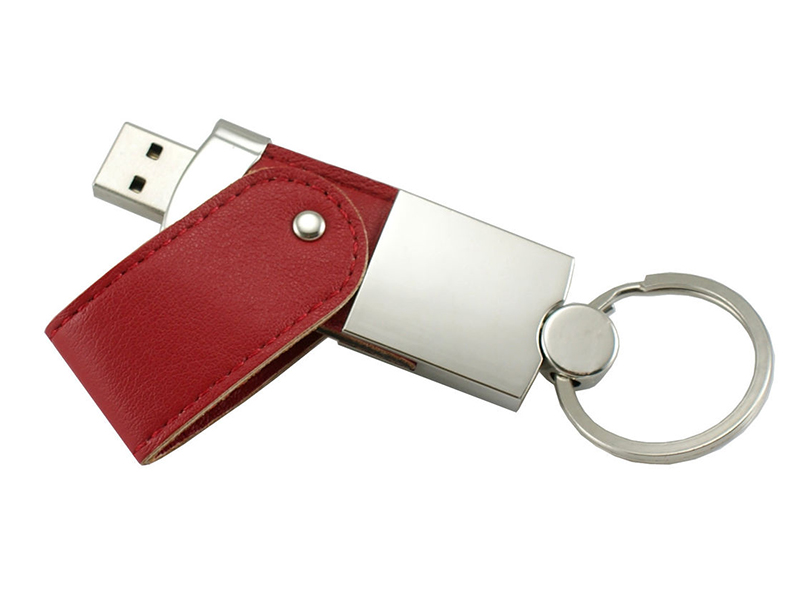 LEATHER SWIVEL USB FLASH DRIVE