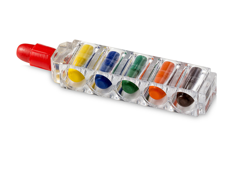 6 COLOR BULLET SHAPE WAX CRAYON