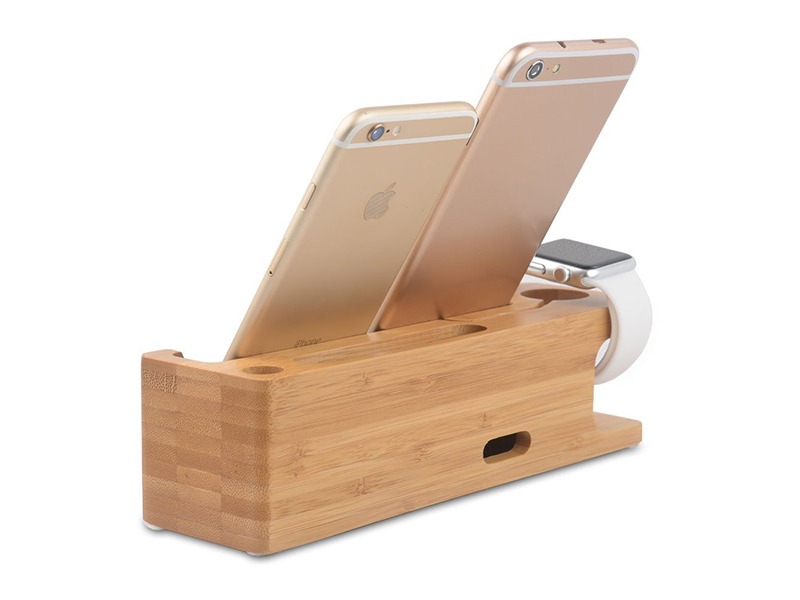 Wooden Charging Dock Station & Phone Stand