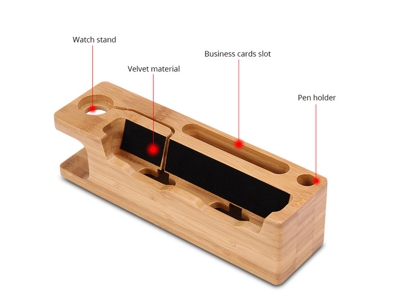 Wooden Charging Dock Station & Phone Stand