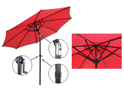 Red Outdoor Aluminum Patio Umbrella 