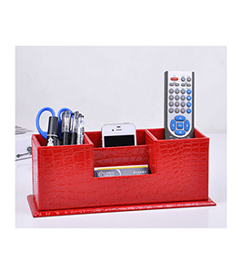 leather desk multi-function stationery organizer
