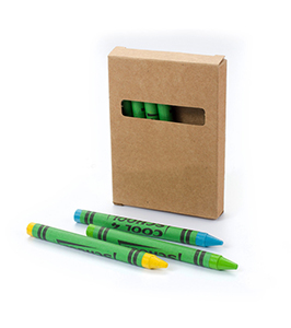 8 wax crayons in a box