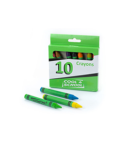 10 Wax Crayons in a Box 