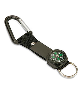 KEY RING WITH CARABINER & COMPASS