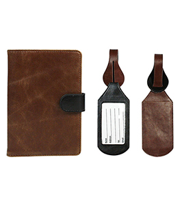 CLASSIC STYLE RFID BLOCKING PASSPORT CASE WITH PEN HOLDER AND 2 MATCHING LUGGAGE TAGS