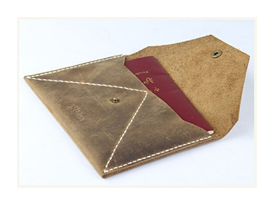 GENUINE LEATHER ENVELOPE PASSPORT WALLET