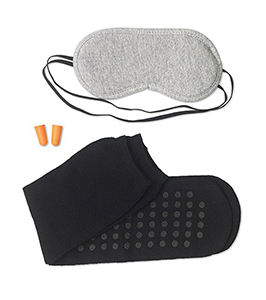 EYE MASK, EARPLUGS AND SOCKS