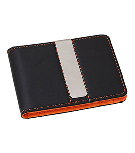LEATHER CARD HOLDER WITH MONEY CLIP