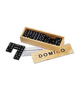 TRAVELER DOMINOS IN WOOD BOX