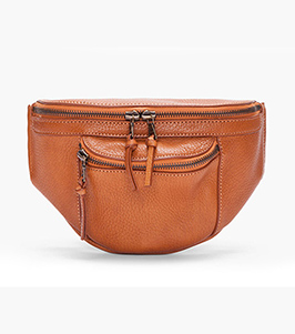 TAN PEBBLED LEATHER WAIST BAG
