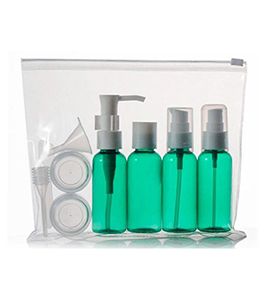 9 PIECES TRAVEL COSMETIC REFILLABLE BOTTLES SET