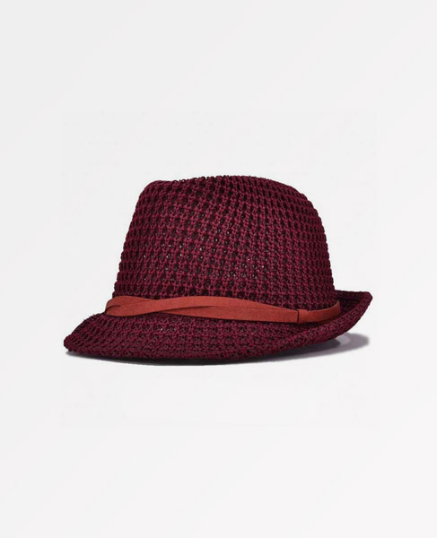 WOVEN PAPER STRAW HAT WITH PU LEATHER BELT