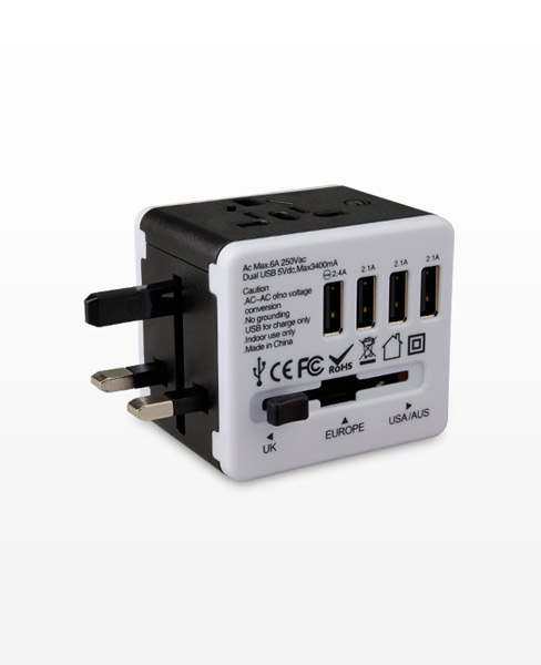 UNIVERSAL TRAVEL ADAPTER 4 USB